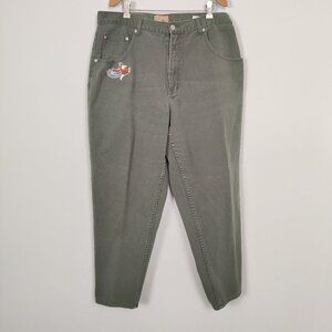 Cotton Ginny Plus Petites Women's Pants Size 16 Gray Cotton High Waist Mom Style